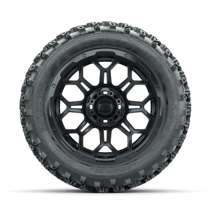 GTW Bravo Matte Black 14 in Wheels with 23x10.00-14 Rogue Al - front view