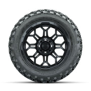 GTW Bravo Matte Black 14 in Wheels with 23x10.00-14 Rogue Al - front view