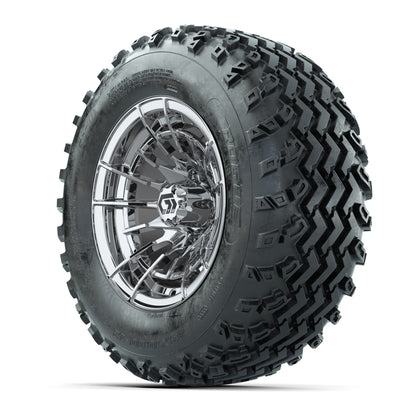 GTW® Boost Chrome 12 in Wheels with 23X10.00-12 Rogue All-Terrain Tires – Full Set