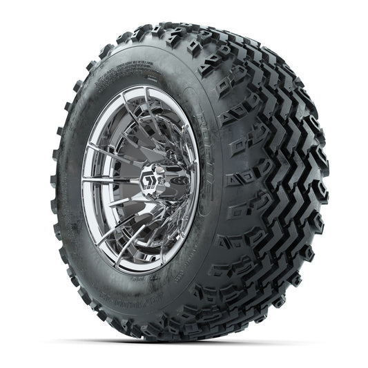 GTW® Boost Chrome 12 in Wheels with 23X10.00-12 Rogue All-Terrain Tires – Full Set