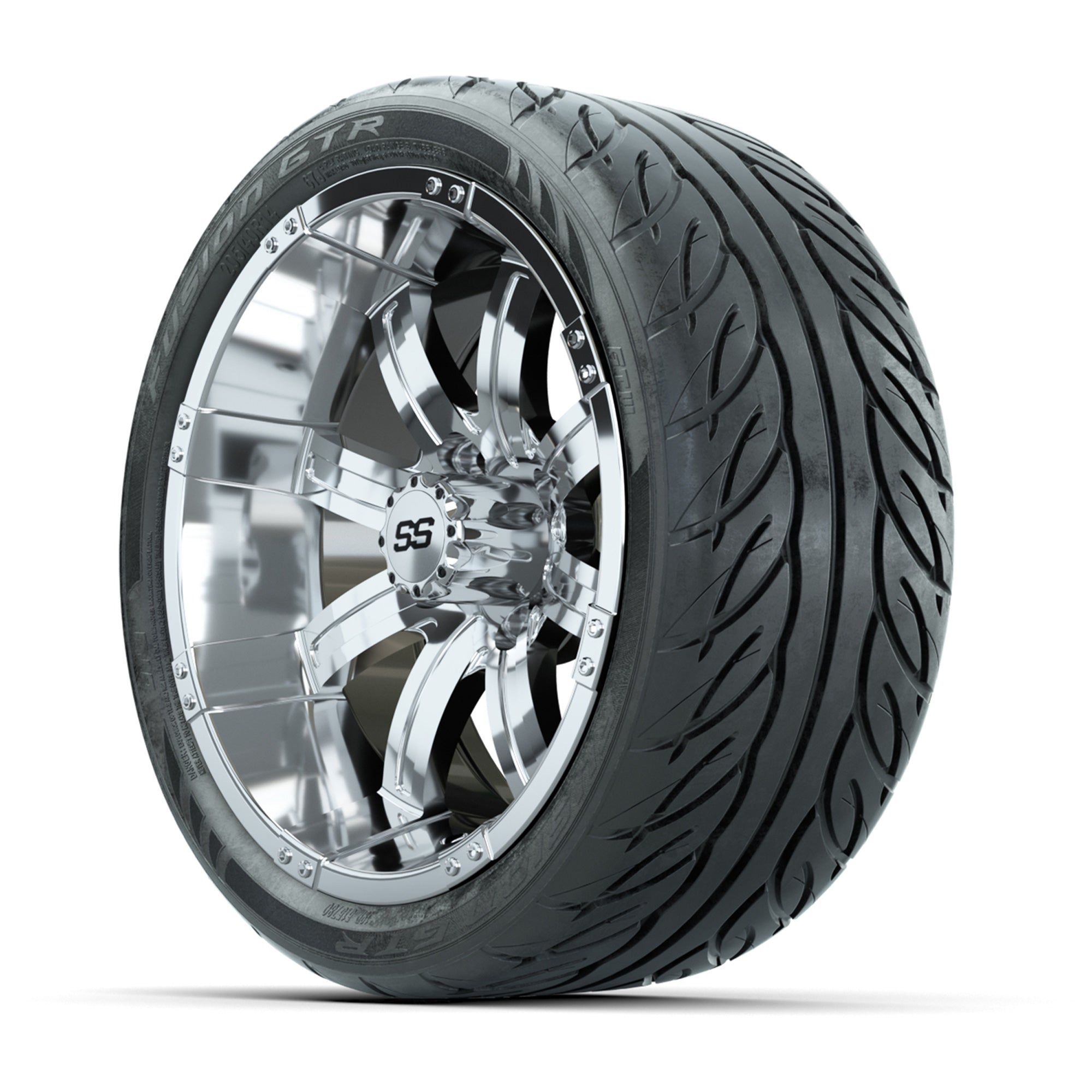 14" GTW Tempest Machined/Black Wheels with Fusion GTR S - 3/4 view