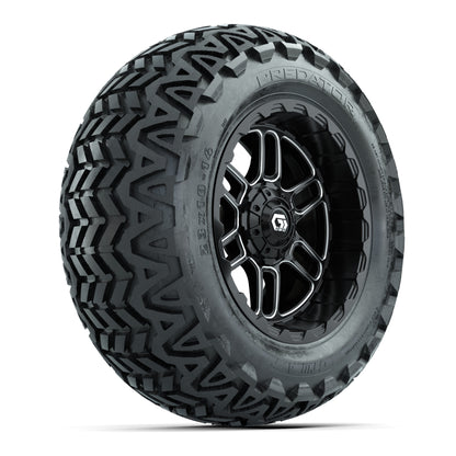 Set of (4) 14 in GTW® Titan Machined &amp; Black Wheels with 23x10-14 Predator All-Terrain Tires