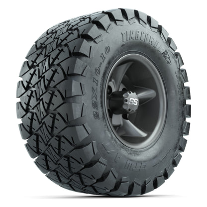 GTW Godfather Matte Gray 10 in Wheels with 22x10-10 Timberwolf All-Terrain Tires – Full Set