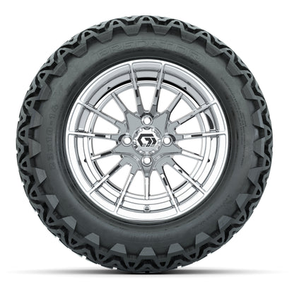 GTW® Boost Chrome 14 in Wheels with 23x10-14 Predator All-Te - front view