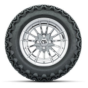 GTW® Boost Chrome 14 in Wheels with 23x10-14 Predator All-Te - front view