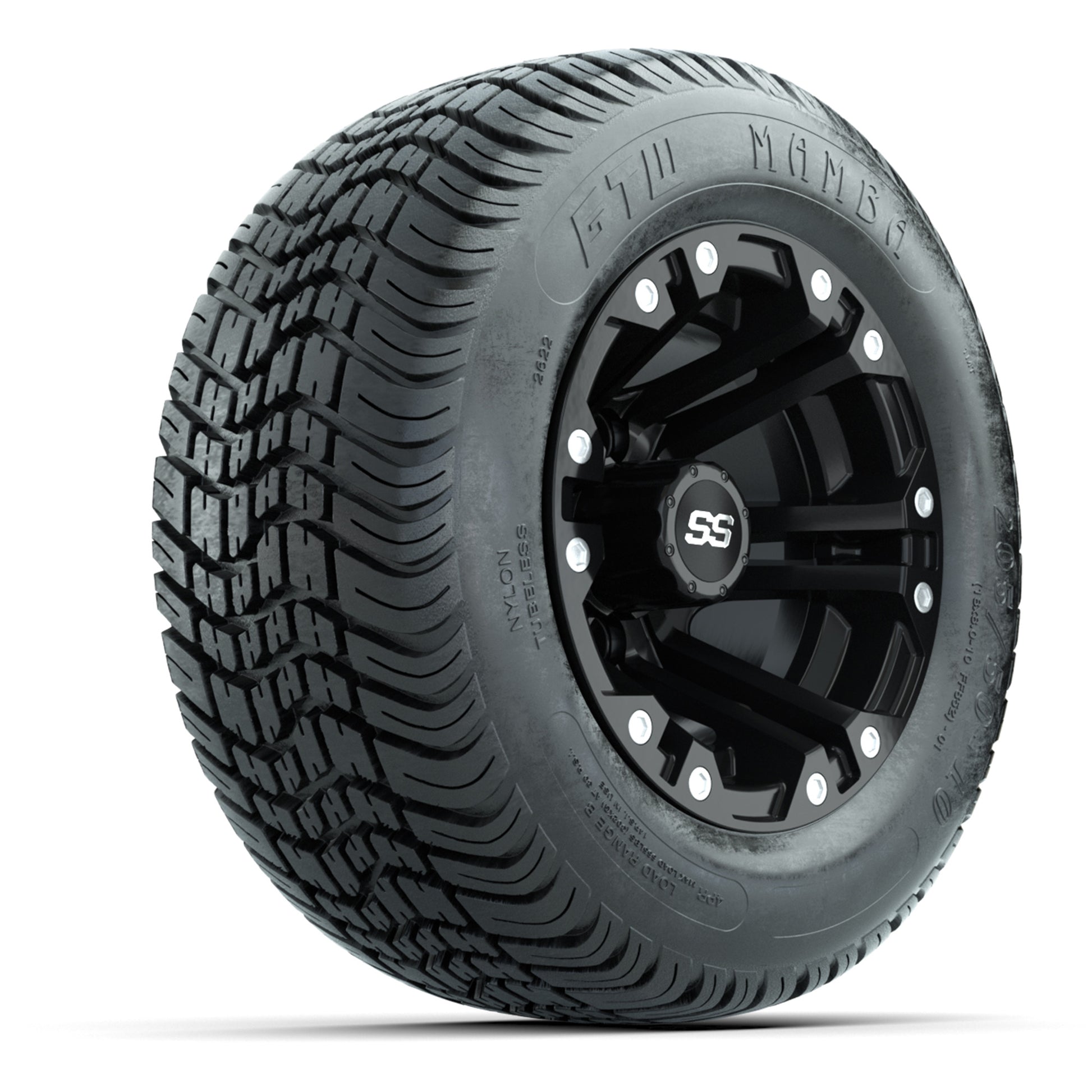 GTW Specter Matte Black 10 in Wheels with 205/50-10 Mamba Street Tires – Full Set