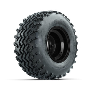 GTW Steel Gloss Black Centered 8 in Wheels with 18x9.50-8 Rogue All Terrain Tires – Full Set