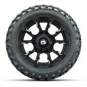 GTW® Diablo Gloss Black/Machined 14 in Wheels with 23X10-14  - front view