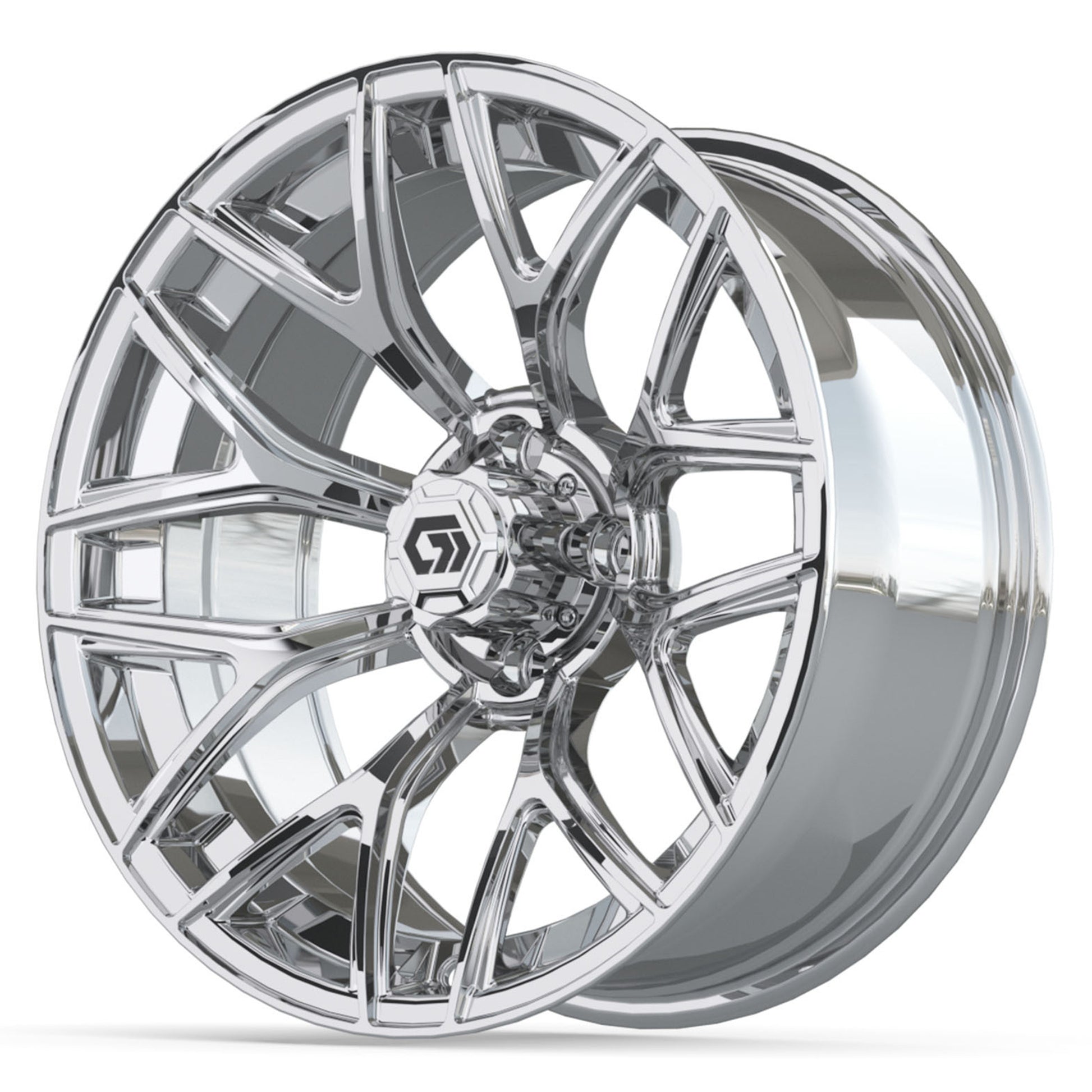 Monaco 16 inch GTW golf cart wheel - Chrome