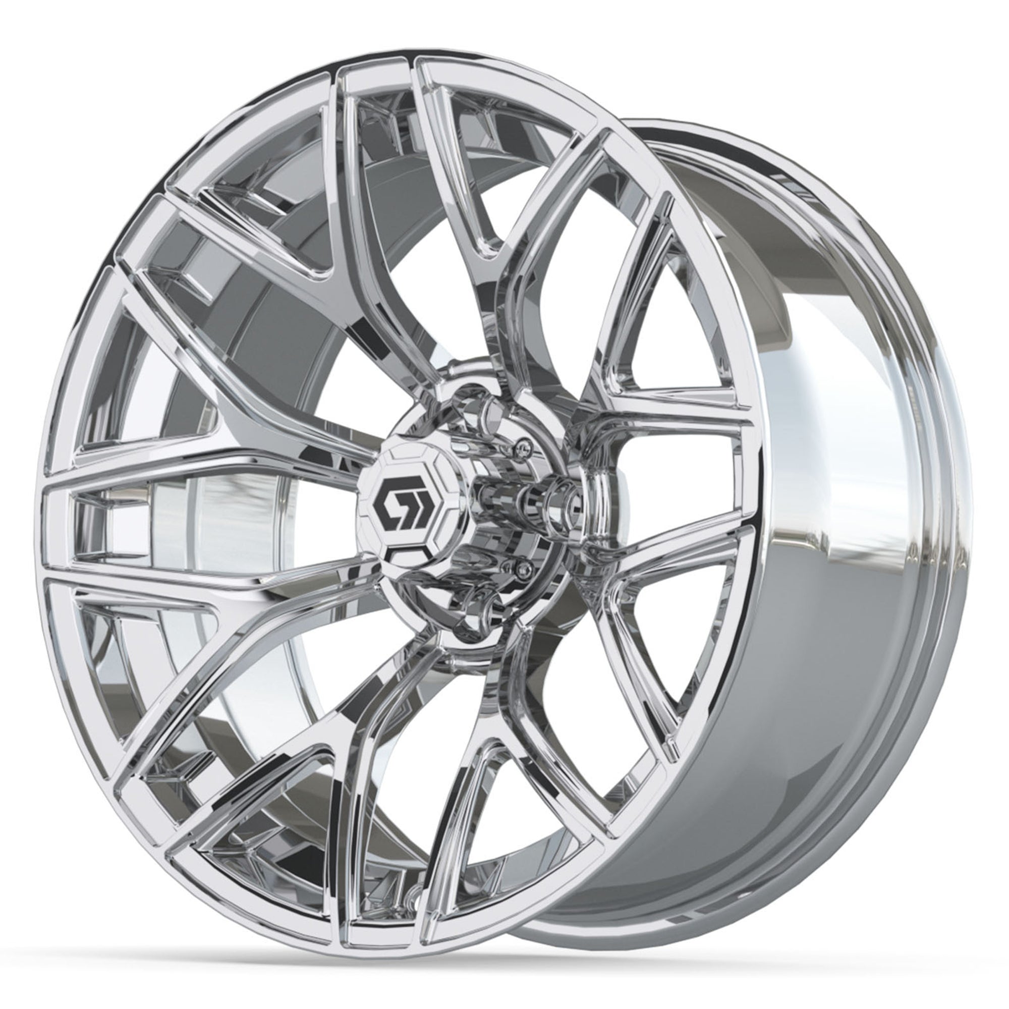 Monaco 16 inch GTW golf cart wheel - Chrome