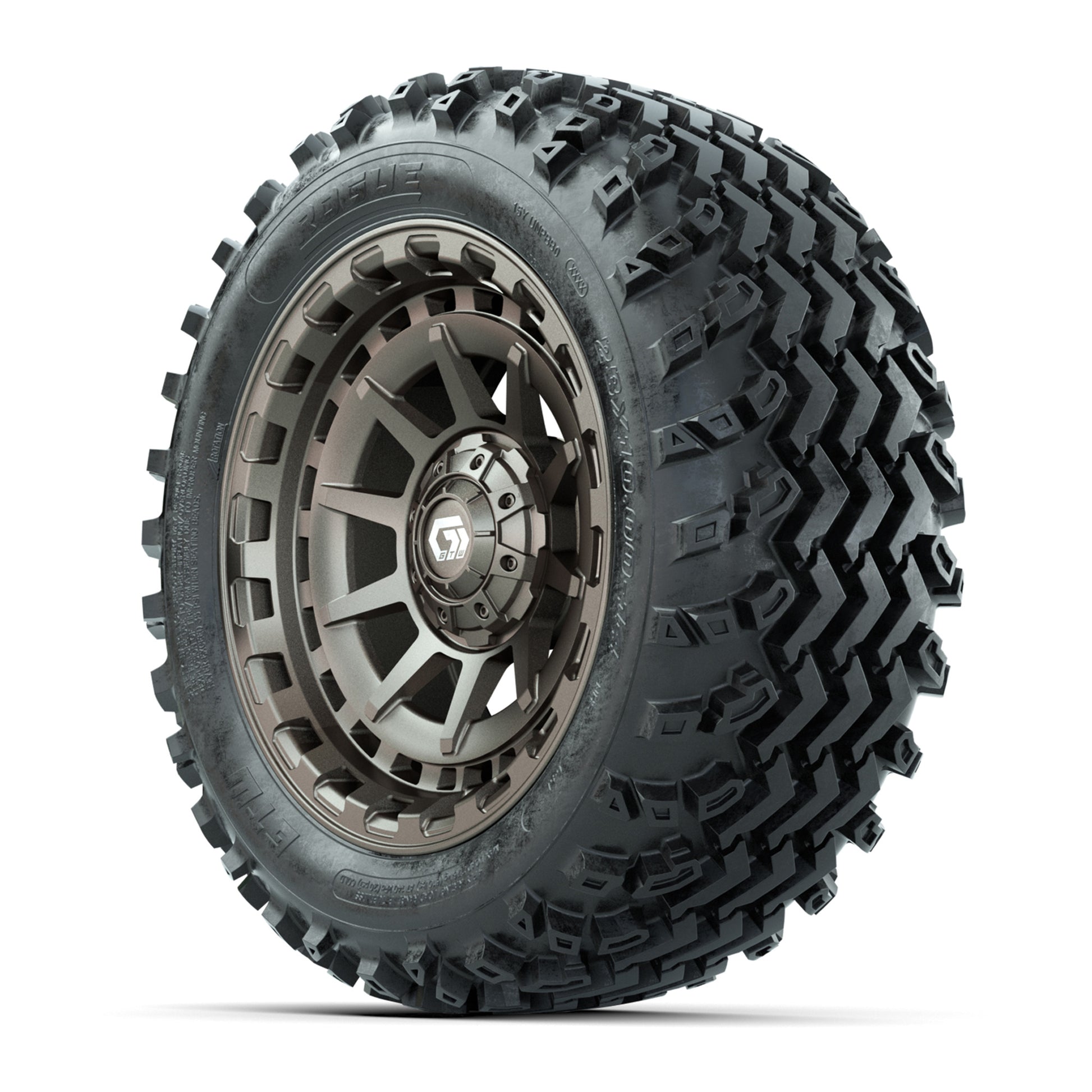 GTW® Barricade Bronze 14 in Wheels with 23X10-14 Rogue All-T - 3/4 view