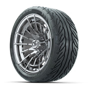 GTW® Boost Chrome 14 in Wheels with 205/40-R14 Fusion GTR St - 3/4 view