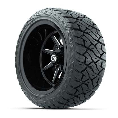 GTW Reaper Black/Machined 14 in Wheels with 23X10-R14 Maverick Steel Belted Radial All-Terrain Tires – Full Set