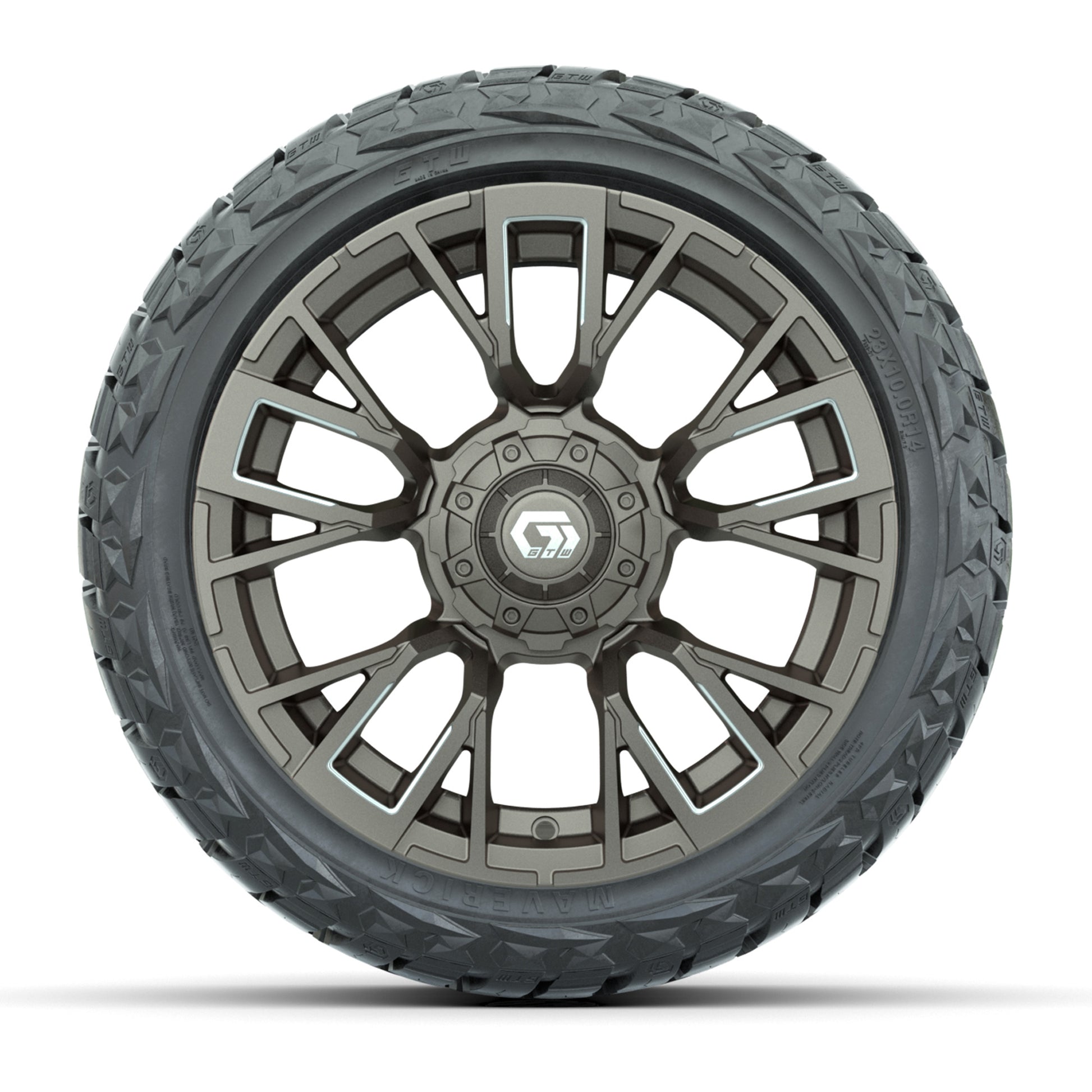 GTW Vandal Satin Bronze/Machined 14 in Wheels with 23x10.00- - front view