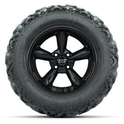 GTW Godfather Black 14 in Wheels with 25x10-14 Barrage Mud T - front view