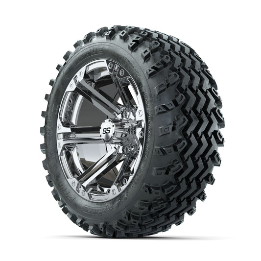 GTW Specter Chrome 14 in Wheels with 23x10.00-14 Rogue All T - 3/4 view