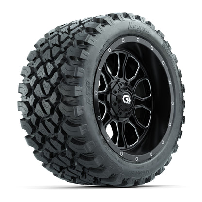 Set of (4) 14 in GTW® Volt Machined &amp; Black Wheels with 23x10-R14 Nomad All-Terrain Tires