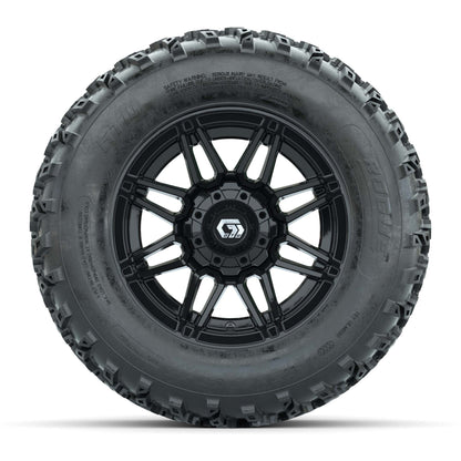 GTW® Stealth Gloss Black 12 in Wheels with 23X10.00-12 Rogue All-Terrain Tires – Full Set