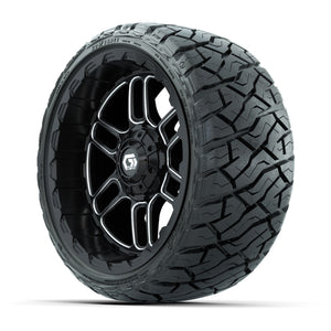 GTW Titan Black/Machined 14 in Wheels with 205/35-R14 Maveri - 3/4 view