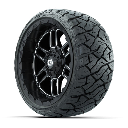 GTW Titan Black/Machined 14 in Wheels with 205/35-R14 Maveri - 3/4 view
