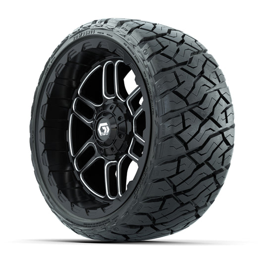 GTW Titan Black/Machined 14 in Wheels with 205/35-R14 Maveri - 3/4 view