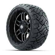 GTW Titan Black/Machined 14 in Wheels with 205/35-R14 Maveri - 3/4 view