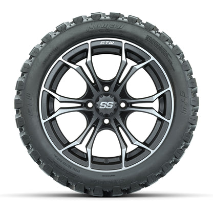 GTW Spyder Matte Grey 14 in Wheels with 23x10-14 GTW Nomad A - front view