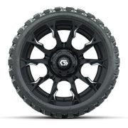 GTW® Diablo Gloss Black/Machined 15 in Wheels with 23x10-R15 - front view