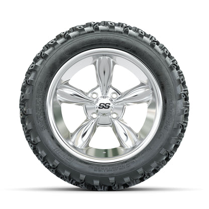 GTW Godfather Chrome 14 in Wheels with 23x10.00-14 Rogue All - front view