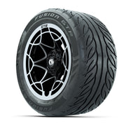 GTW® Nexus Black with Silver Face 14 in Wheels with 255/45-R - 3/4 view