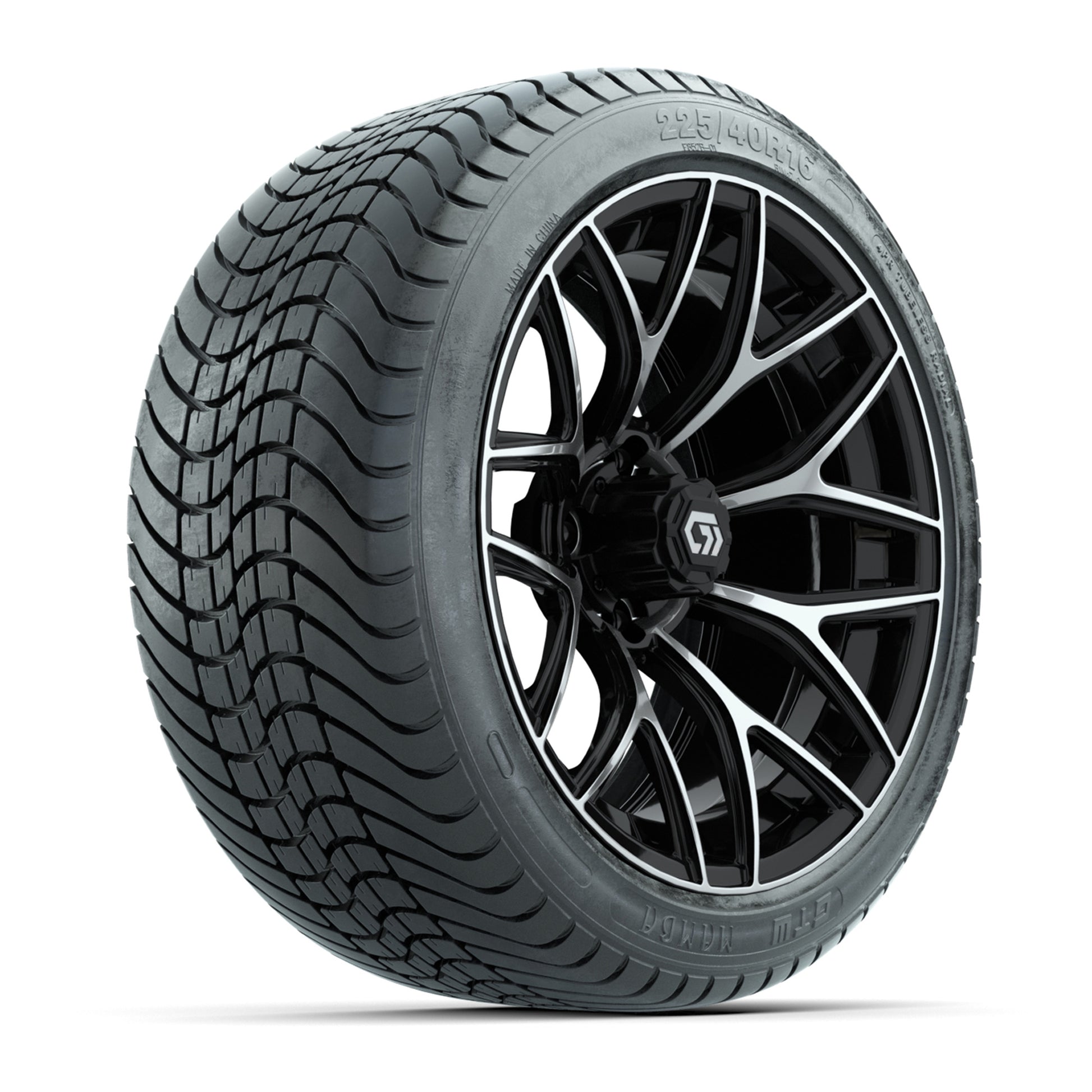 GTW Monaco Black/Machined 16 in Wheels with 225/40-R16 Mamba Street Tires – Full Set
