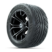GTW Spyder Machined/Black 14 in Wheels with 255/45-R14 Fusio - 3/4 view