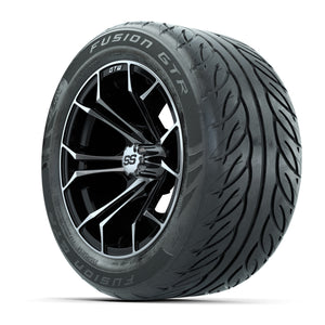GTW Spyder Machined/Black 14 in Wheels with 255/45-R14 Fusion GTR Street Tires – Full Set
