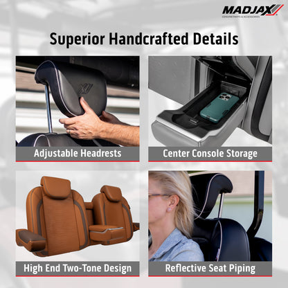 MadJax® EZGO RXV/L4/S4/Valor Caramel Commander Front Seat Cushions