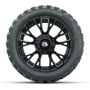 GTW® Vandal Matte Black/Machined 14 in Wheels with 23X10-R14 - front view