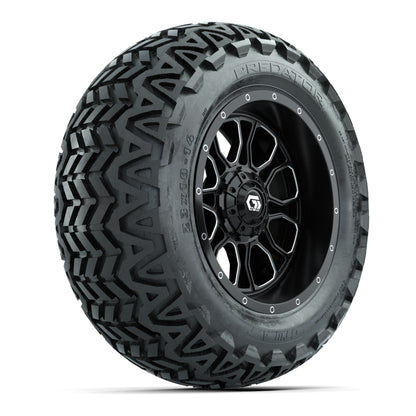 Set of (4) 14 in GTW® Volt Machined &amp; Black Wheels with 23x10-14 Predator All-Terrain Tires