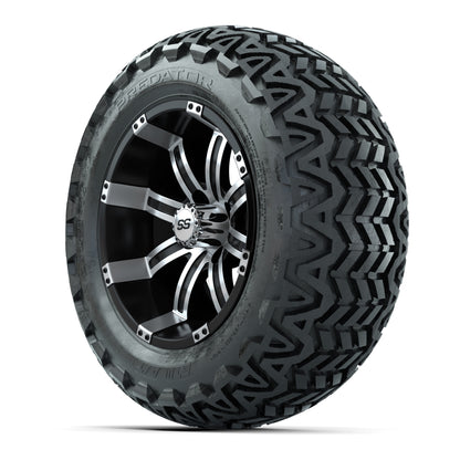 GTW Tempest Black and Machined Wheels with 23in Predator A-T - 3/4 view