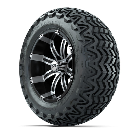 GTW Tempest Black and Machined Wheels with 23in Predator A-T - 3/4 view