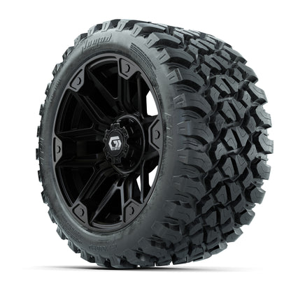 GTW® Graffiti Gloss Black 14 in Wheels with 23X10-R14 Nomad  - 3/4 view