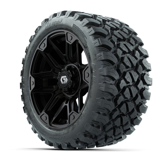 GTW® Graffiti Gloss Black 14 in Wheels with 23X10-R14 Nomad  - 3/4 view