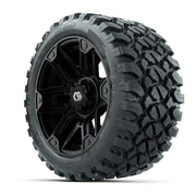 GTW® Graffiti Gloss Black 14 in Wheels with 23X10-R14 Nomad  - 3/4 view