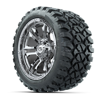 GTW® Shogun Chrome 14 in Wheels with 23X10-R14 Nomad Steel B - 3/4 view