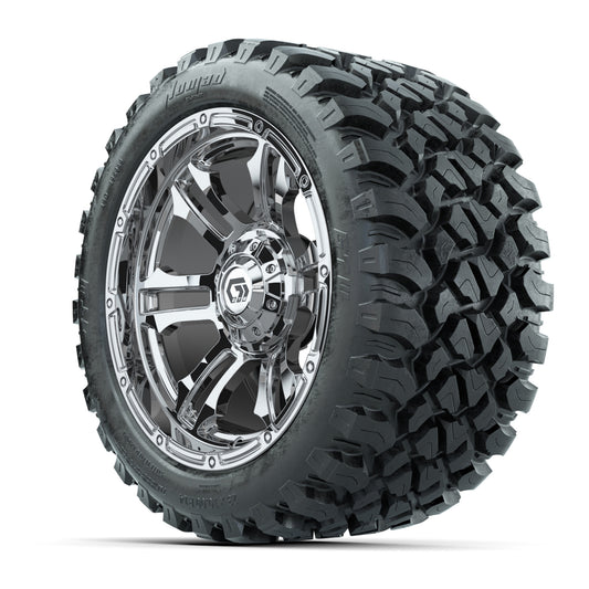 GTW® Shogun Chrome 14 in Wheels with 23X10-R14 Nomad Steel B - 3/4 view