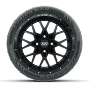 GTW® Vortex 2 Matte Black 14 in Wheels with 205/40-R14 Fusio - front view