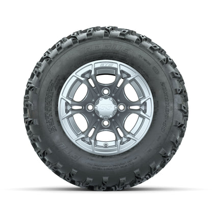 GTW Spyder Silver 10 in Wheels with 20x10.00-10 Rogue All Terrain Tires – Full Set