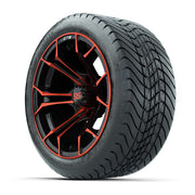 GTW Spyder Red/Black 14 in Wheels with 225/30-14 Mamba Stree - 3/4 view