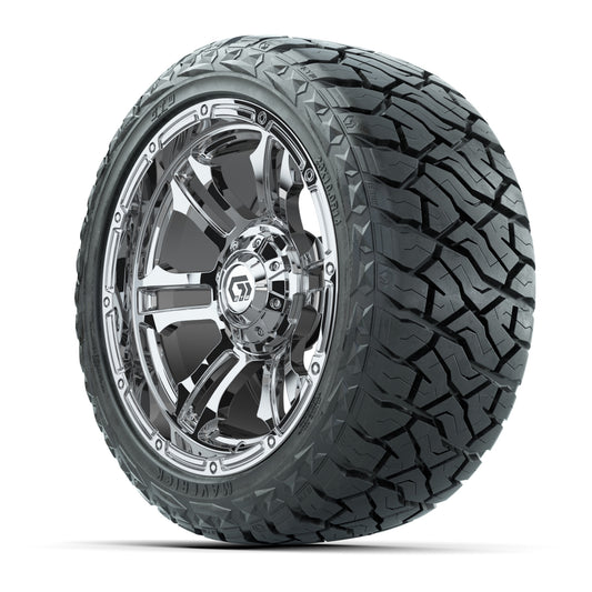 GTW Shogun Chrome 14 in Wheels with 23x10.00-R14 Maverick Al - 3/4 view