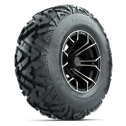 GTW® Spyder Matte Black/Bronze 12 in Wheels with 25X10-12 Barrage Mud Tires – Full Set