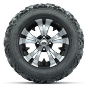 GTW Vampire Black/Machined 14 in Wheels with 25x10-14 Barrag - front view