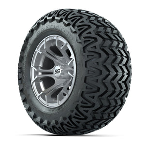 GTW® Spyder Silver Brush 12 in Wheels with 23X10.5-12 Predator All-Terrain Tires – Full Set